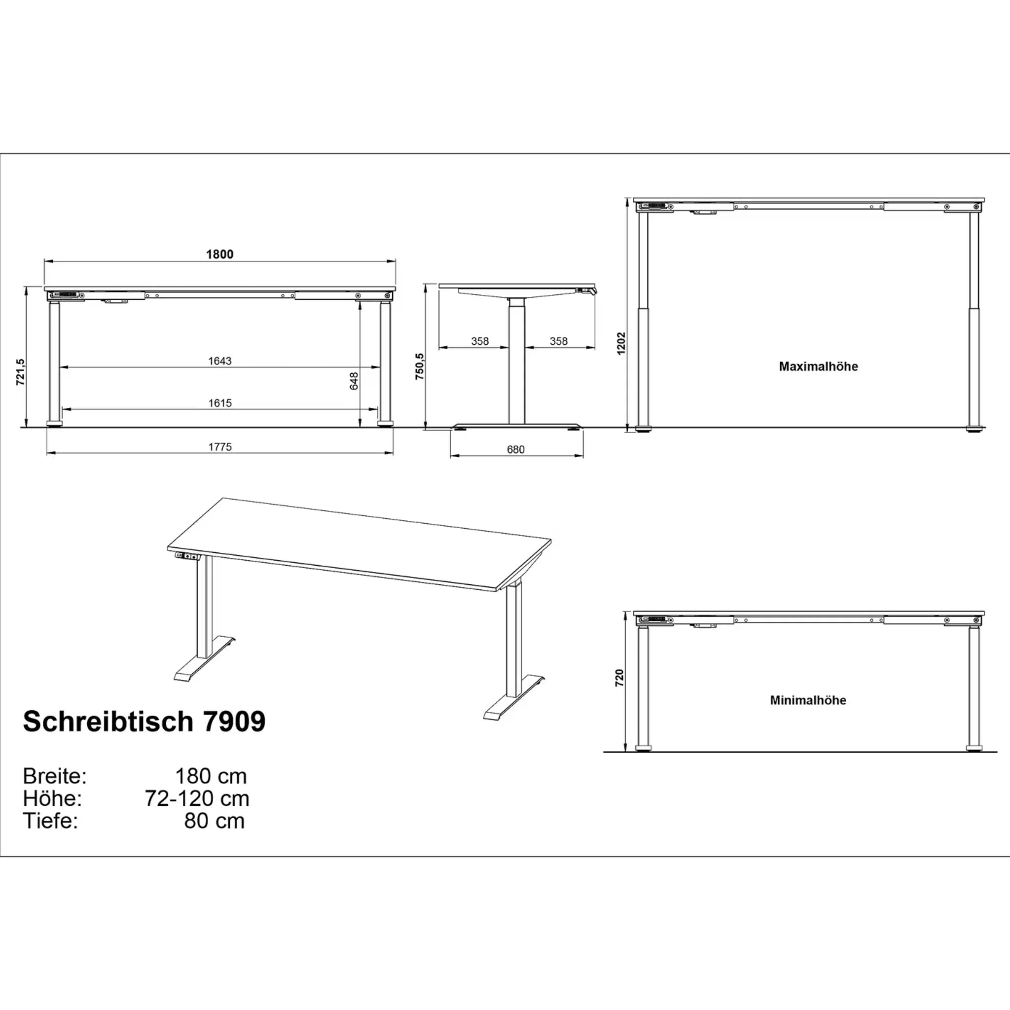 Schreibtisch elektisch höhenverstellbar