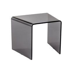 HAKU Möbel Beistelltisch aus Glas Wangengestell in Grau, 52 x 40 cm, H 41 cm