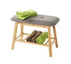 HAKU Möbel Schuhbank aus Textil mit Bambus in Grau B 60-100 cm H 44 cm, 60 x 30 cm, H 44 cm