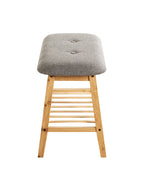HAKU Möbel Schuhbank aus Textil mit Bambus in Grau B 60-100 cm H 44 cm, 60 x 30 cm, H 44 cm