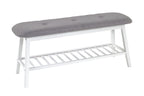 HAKU Möbel Schuhbank aus Textil mit Bambus in Grau B 60-100 cm H 44 cm, 100 x 30 cm, H 44 cm
