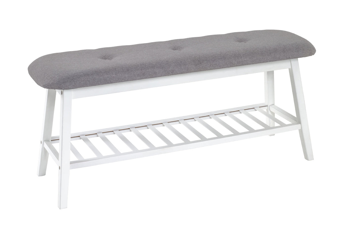 HAKU Möbel Schuhbank aus Textil mit Bambus in Grau B 60-100 cm H 44 cm, 100 x 30 cm, H 44 cm