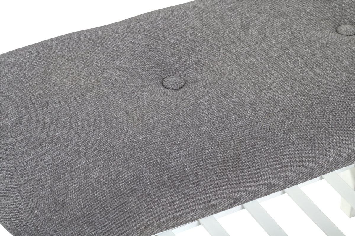 HAKU Möbel Schuhbank aus Textil mit Bambus in Grau B 60-100 cm H 44 cm, 100 x 30 cm, H 44 cm