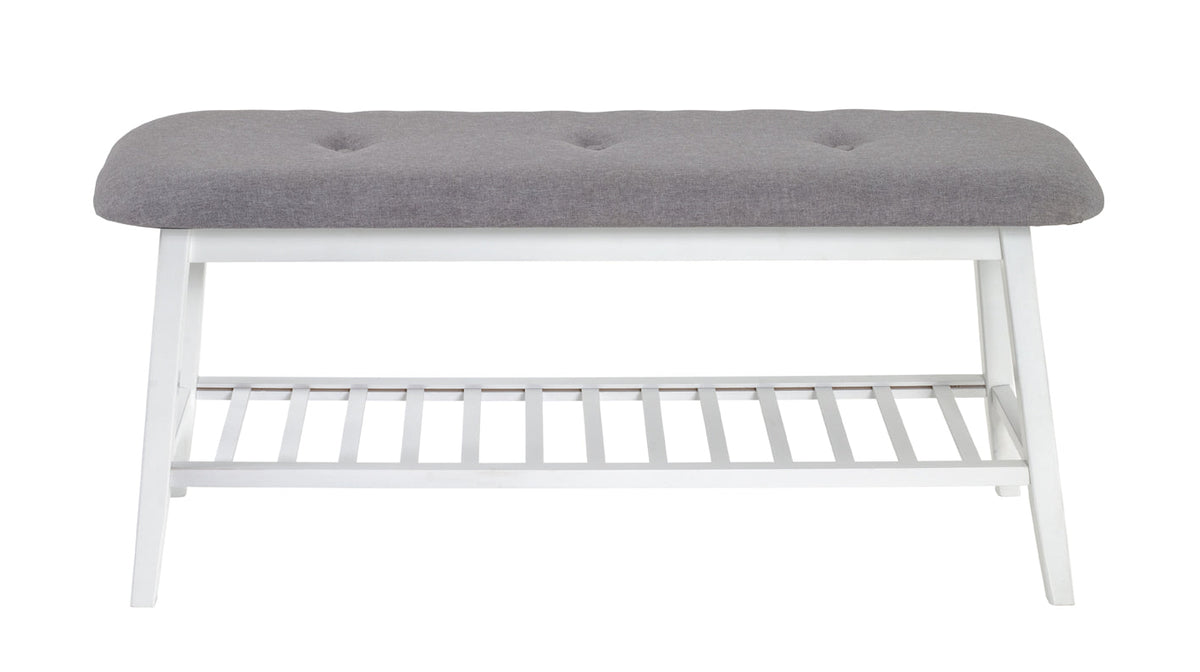 HAKU Möbel Schuhbank aus Textil mit Bambus in Grau B 60-100 cm H 44 cm, 100 x 30 cm, H 44 cm