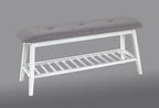 HAKU Möbel Schuhbank aus Textil mit Bambus in Grau B 60-100 cm H 44 cm, 100 x 30 cm, H 44 cm