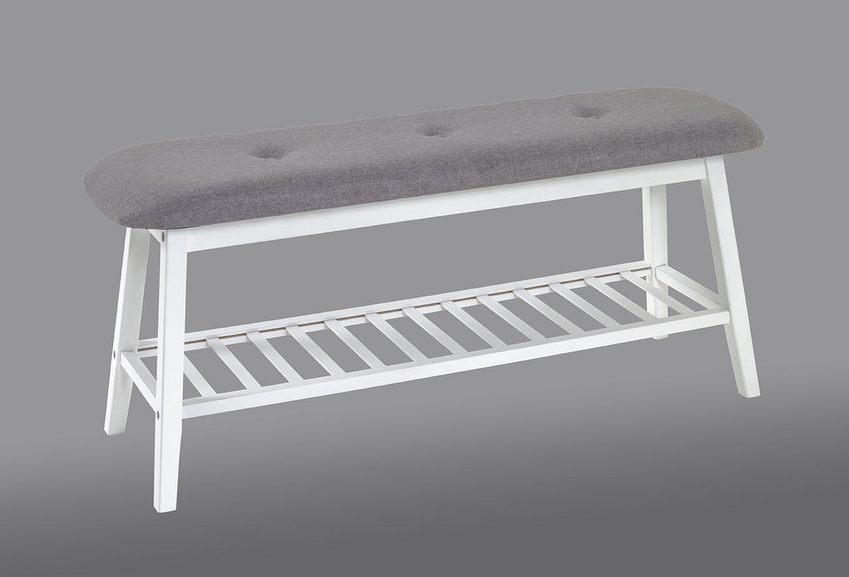 HAKU Möbel Schuhbank aus Textil mit Bambus in Grau B 60-100 cm H 44 cm, 100 x 30 cm, H 44 cm