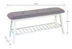 HAKU Möbel Schuhbank aus Textil mit Bambus in Grau B 60-100 cm H 44 cm, 100 x 30 cm, H 44 cm