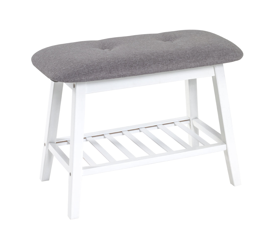 HAKU Möbel Schuhbank aus Textil mit Bambus in Grau B 60-100 cm H 44 cm, 60 x 30 cm, H 44 cm