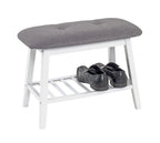 HAKU Möbel Schuhbank aus Textil mit Bambus in Grau B 60-100 cm H 44 cm, 60 x 30 cm, H 44 cm