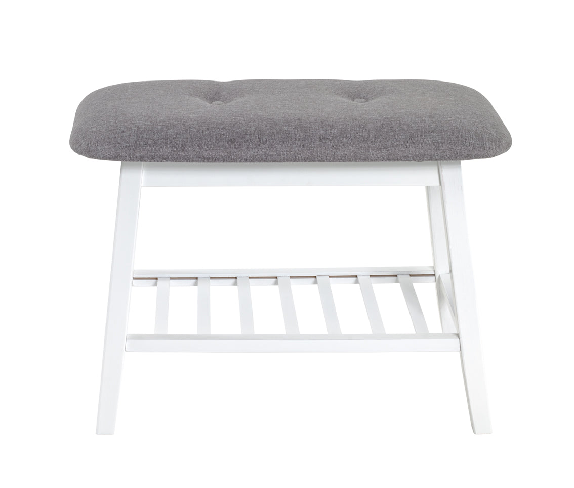 HAKU Möbel Schuhbank aus Textil mit Bambus in Grau B 60-100 cm H 44 cm, 60 x 30 cm, H 44 cm