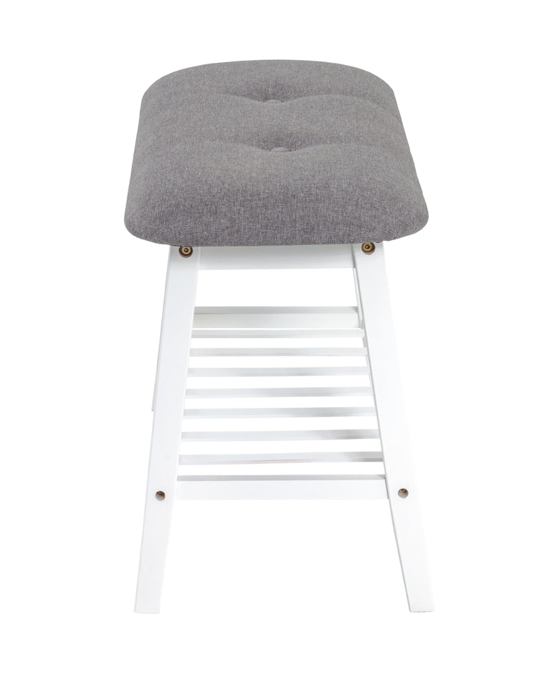 HAKU Möbel Schuhbank aus Textil mit Bambus in Grau B 60-100 cm H 44 cm, 60 x 30 cm, H 44 cm