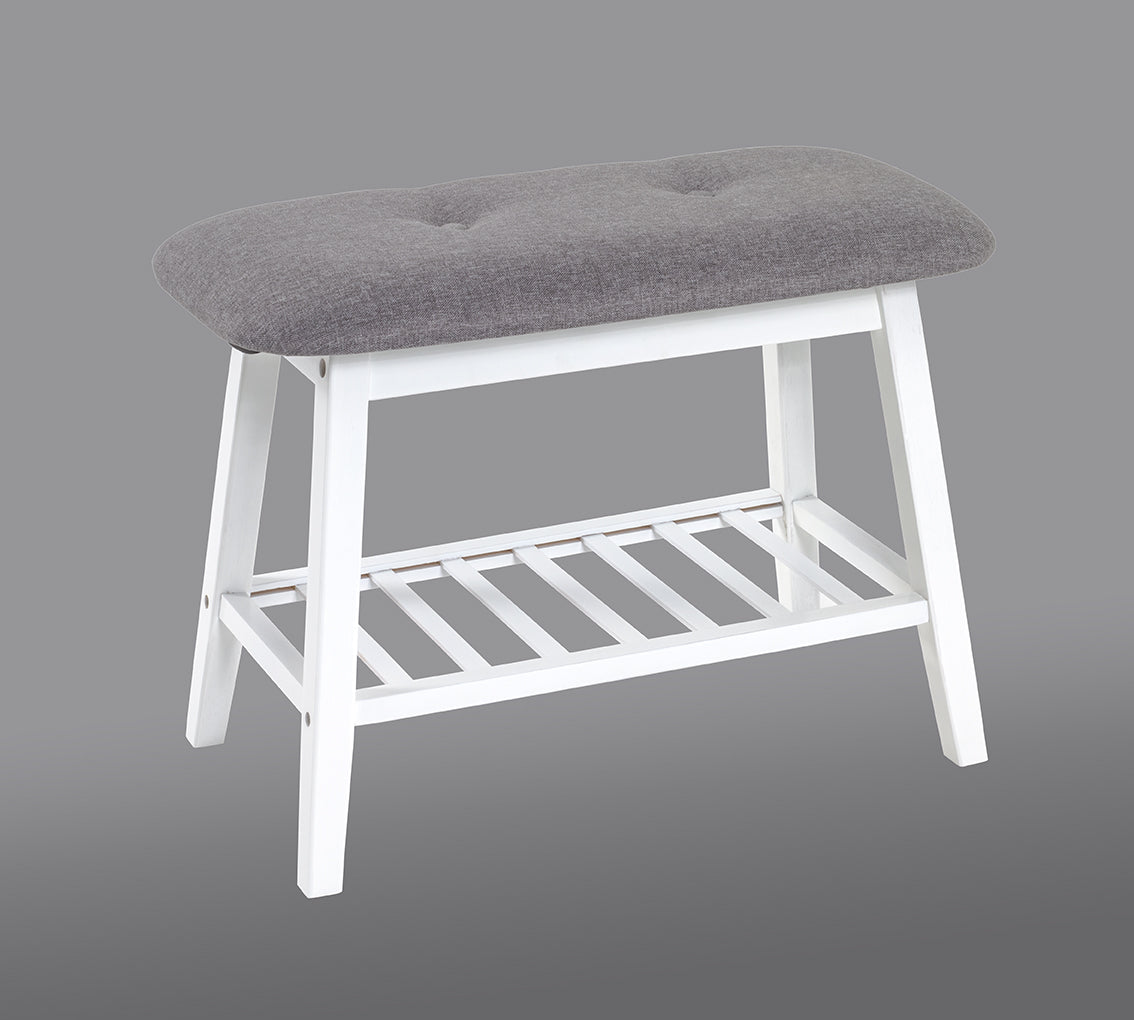 HAKU Möbel Schuhbank aus Textil mit Bambus in Grau B 60-100 cm H 44 cm, 60 x 30 cm, H 44 cm