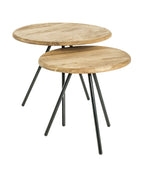 HAKU Möbel Beistelltisch aus Massivholz in Braun H 40-43 cm Ø 40-50 cm, Ø 50 cm, H 43 cm