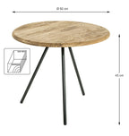 HAKU Möbel Beistelltisch aus Massivholz in Braun H 40-43 cm Ø 40-50 cm, Ø 50 cm, H 43 cm