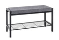 HAKU Möbel Schuhbank aus Metall gepolstert in Schwarz 80 x 32 x 48 cm