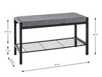 HAKU Möbel Schuhbank aus Metall gepolstert in Schwarz 80 x 32 x 48 cm