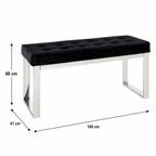 HAKU Möbel Bank aus Metall gepolstert in Silber 100 x 41 x 48 cm