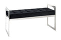 HAKU Möbel Bank aus Metall gepolstert in Silber 100 x 40 x 57 cm