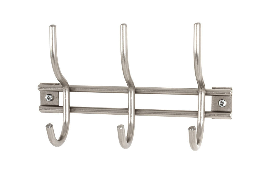 HAKU Möbel Garderobenleiste aus Metall massiv in Silber B 22-54 cm H 14 cm, 22 x 8 cm, H 14 cm