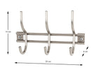 HAKU Möbel Garderobenleiste aus Metall massiv in Silber B 22-54 cm H 14 cm, 22 x 8 cm, H 14 cm