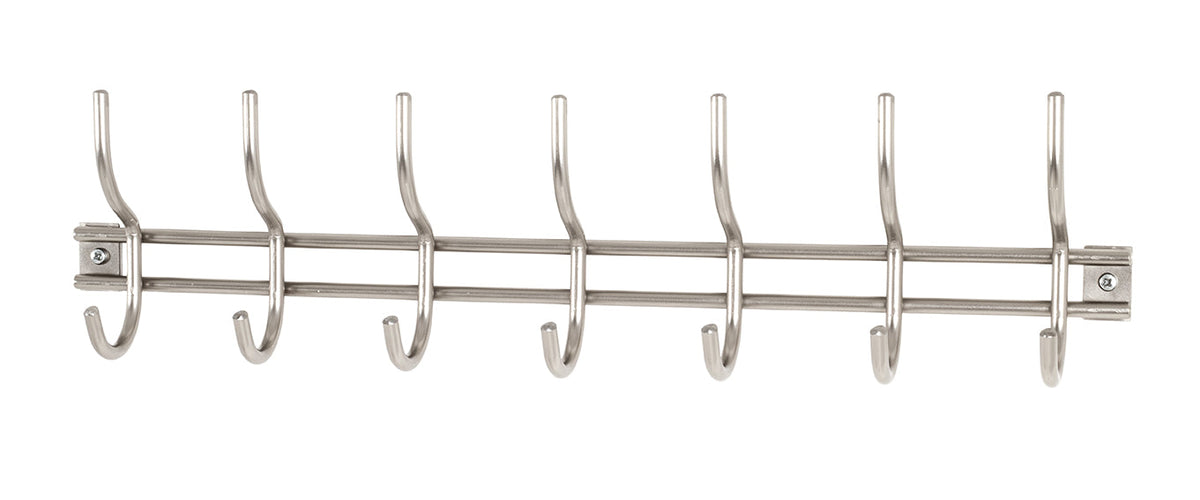 HAKU Möbel Garderobenleiste aus Metall massiv in Silber B 22-54 cm H 14 cm, 54 x 8 cm, H 14 cm