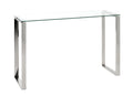 HAKU Möbel Konsole aus Metall mit Glas in Silber 120 x 40 x 78 cm