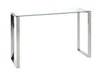 HAKU Möbel Konsole aus Metall mit Glas in Silber 120 x 40 x 78 cm