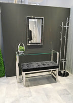 HAKU Möbel Konsole aus Metall mit Glas in Silber 120 x 40 x 78 cm