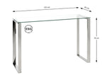 HAKU Möbel Konsole aus Metall mit Glas in Silber 120 x 40 x 78 cm