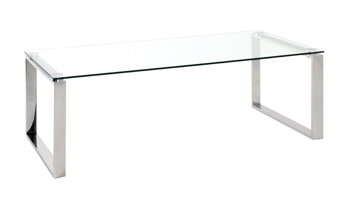 HAKU Möbel Couchtisch aus Metall mit Glas in Silber