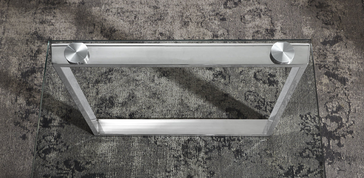 HAKU Möbel Couchtisch aus Metall mit Glas in Silber