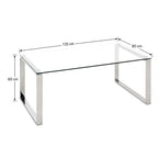 HAKU Möbel Couchtisch aus Metall mit Glas in Silber