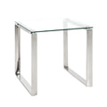 HAKU Möbel Beistelltisch aus Metall mit Glas in Silber B 55-65 cm H 17-18 cm, 65 x 68 cm, H 18 cm