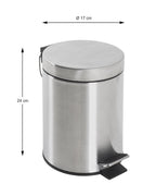 HAKU Möbel Kosmetikeimer aus Edelstahl in Silber
