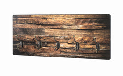 HAKU Möbel Wandgarderobe aus MDF Motiv Parkett in Braun 60 x 8 x 25 cm