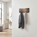 HAKU Möbel Wandgarderobe aus MDF Motiv Parkett in Braun 60 x 8 x 25 cm