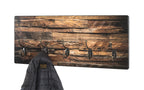 HAKU Möbel Wandgarderobe aus MDF Motiv Parkett in Braun 60 x 8 x 25 cm