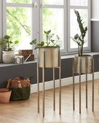 HAKU Möbel Blumensäule aus Metall in Kupfer 27 x 71 cm