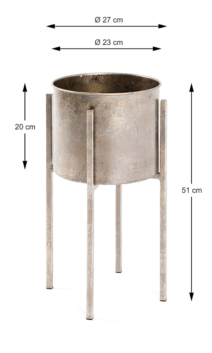 HAKU Möbel Blumensäule aus Metall in Kupfer 27 x 51 cm