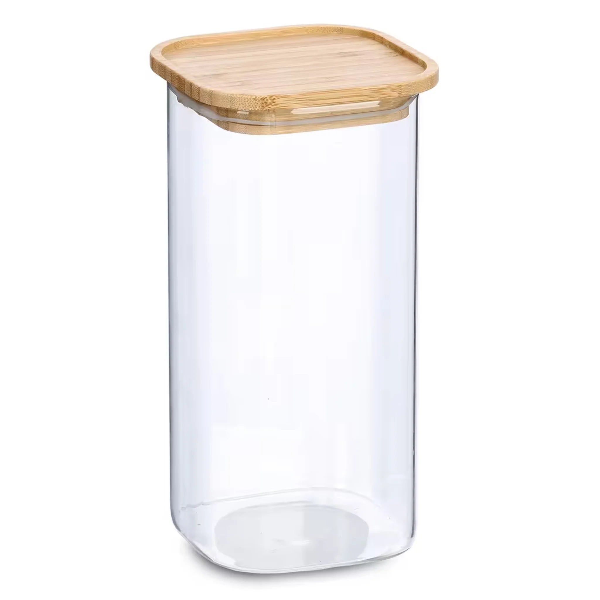 Glasdose mit Bambusdeckel, luftdicht, Vorratsbehälter für Küche, 19492