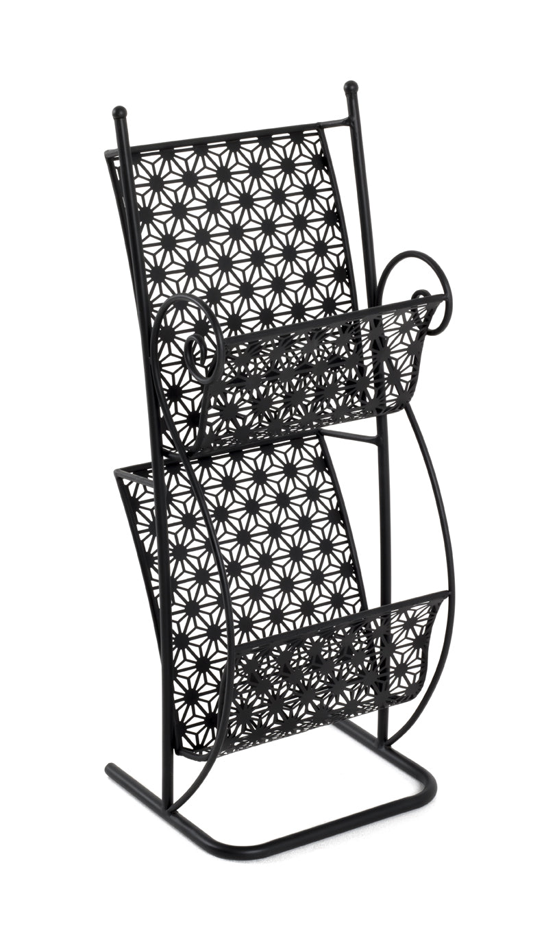 HAKU Möbel Zeitungsständer aus Metall in Schwarz 31 x 27 x 80 cm