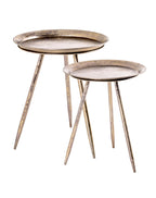 HAKU Möbel Beistelltisch aus Metall H 47-54 cm Ø 38-44 cm, Ø 38 cm, H 47 cm in Bronze