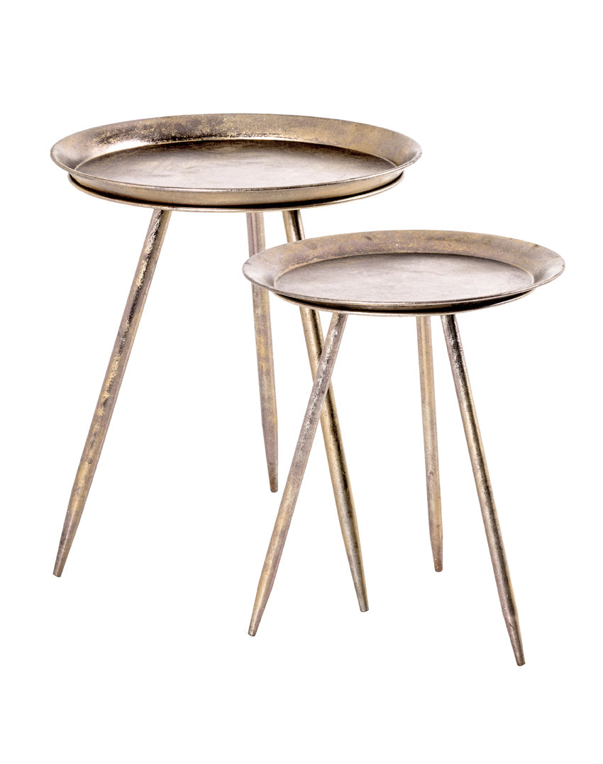 HAKU Möbel Beistelltisch aus Metall H 47-54 cm Ø 38-44 cm, Ø 38 cm, H 47 cm in Bronze