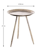 HAKU Möbel Beistelltisch aus Metall H 47-54 cm Ø 38-44 cm, Ø 38 cm, H 47 cm in Bronze