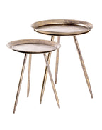 HAKU Möbel Beistelltisch aus Metall H 47-54 cm Ø 38-44 cm, Ø 44 cm, H 54 cm in Bronze