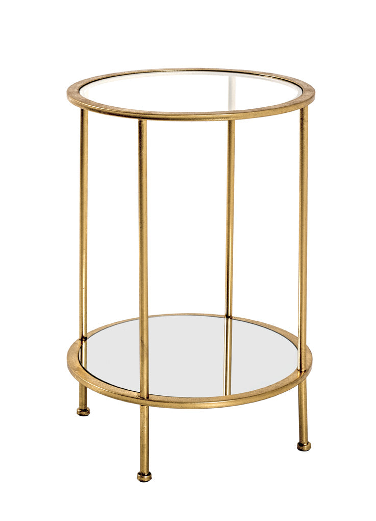 HAKU Möbel Beistelltisch aus Metall mit Glas in Gold 38 x 55 cm