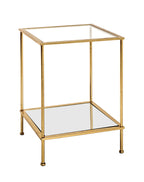 HAKU Möbel Beistelltisch aus Metall mit Glas in Gold 39 x 39 x 55 cm