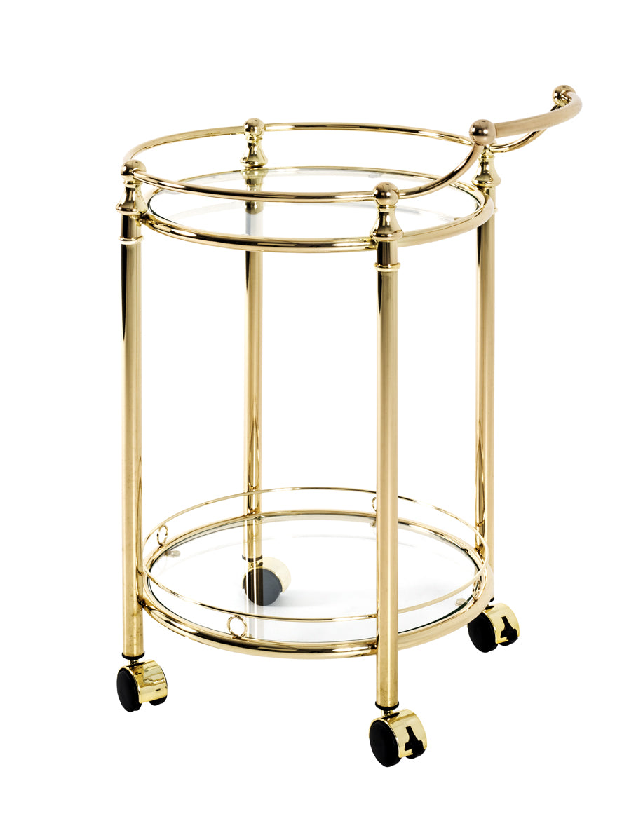 HAKU Möbel Servierwagen aus Metall mit Glas in Gold