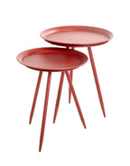 HAKU Möbel Beistelltisch aus Metall H 47-54 cm Ø 38-44 cm, Ø 44 cm, H 54 cm in Rot