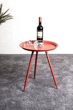 HAKU Möbel Beistelltisch aus Metall H 47-54 cm Ø 38-44 cm, Ø 44 cm, H 54 cm in Rot